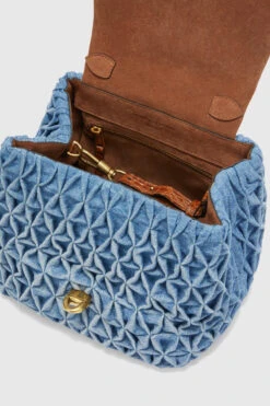 ERMANNO SCERVINO Liza In Denim With Handmade Smock Stitching -Angelina Store D453S758RHDJ B4580 05 6348179d 9134 49dd 9327 6303b1bcf557