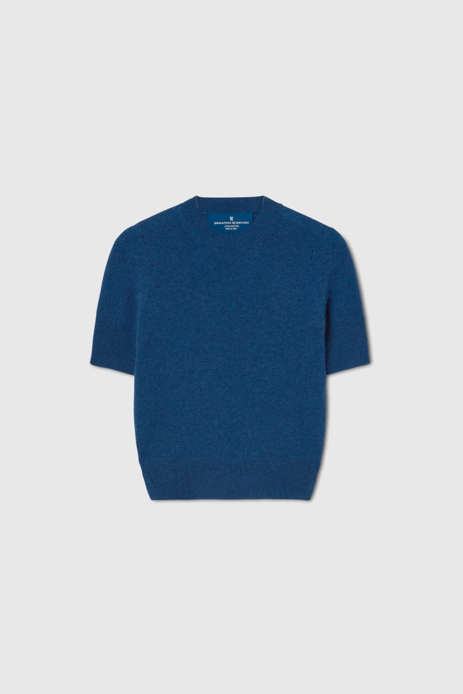 ERMANNO SCERVINO Blue Sweater In Pure Cashmere 3 ERMANNO SCERVINO Blue Sweater In Pure Cashmere