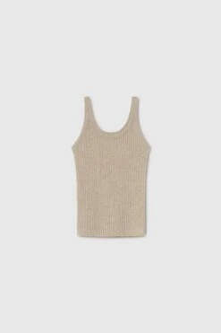 ERMANNO SCERVINO Taupe Pure Cashmere Tank Top