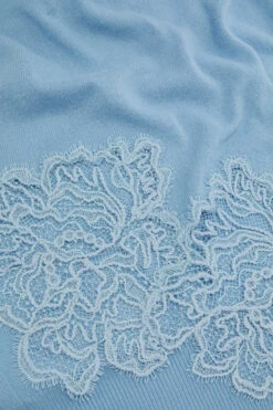 ERMANNO SCERVINO Bleu Clair Pure Cashmere Stole With Lace -Angelina Store D455R301APPYU 64021 03 a7417349 5839 4bf8 bf36 0545f8129d53
