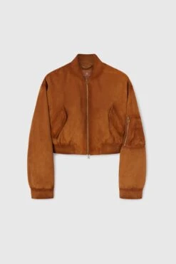 ERMANNO SCERVINO Suede Bomber Jacket With Front Zip And Pockets