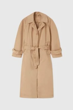 ERMANNO SCERVINO Technical Duchesse Single-breasted Trench Coat