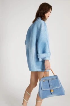 ERMANNO SCERVINO Denim Print Scuba Boxy Caban With Frogs -Angelina Store D460D735VQJ S4217 03