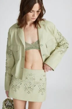 ERMANNO SCERVINO Nappa Leather Short Boxy Jacket With Handmade Geometric Embroidery -Angelina Store D460I732RHJQ 30212 05 005c0f85 e25a 4d8c 85fa 16da53f9ceaa