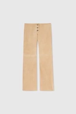 ERMANNO SCERVINO Straight Trousers In Clouded Suede With Buttons.