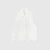 ERMANNO SCERVINO Sleeveless Shirt With Valencienne Lace 2 ERMANNO SCERVINO Sleeveless Shirt With Valencienne Lace -Angelina Store D462K321JBN 10601 01 fb11b95e 2b5c 4767 a0c5 838cce04aa30