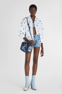 ERMANNO SCERVINO Pure Cotton Shirt With Puff Sleeves And Geometric Embroidery 8 ERMANNO SCERVINO Pure Cotton Shirt With Puff Sleeves And Geometric Embroidery -Angelina Store D462K345BQP 10601 02