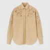 ERMANNO SCERVINO Oversize Poplin Shirt With Handmade Floral Appliques -Angelina Store D462K378BYQ 60920 01 081f19ca b4da 4080 8c1f e52f77d140fc