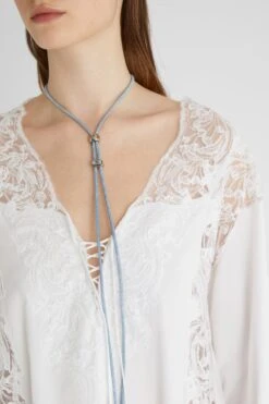 ERMANNO SCERVINO Short Cotton Kaftan With Handmade Rebrode Lace Appliques 11 ERMANNO SCERVINO Short Cotton Kaftan With Handmade Rebrode Lace Appliques -Angelina Store D462K404QYK 10601 05