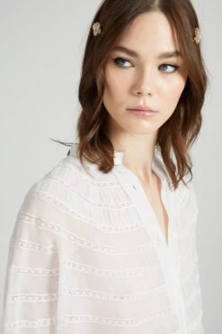 ERMANNO SCERVINO Over Shirt In Cotton Muslin With Valencienne Details -Angelina Store D462K701JGE 14800 05 c2057257 f7f9 45a4 8d67 0afafe73550e