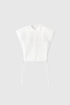 ERMANNO SCERVINO Muslin Bib With Valencienne Lace