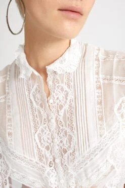 ERMANNO SCERVINO Muslin Bib With Valencienne Lace -Angelina Store D462K728JGE 14800 04