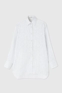 ERMANNO SCERVINO Micro-striped Silk Blend Over Shirt
