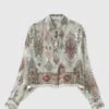 ERMANNO SCERVINO Regular Fit Viscose Devore Shirt In Geometric Print 1 ERMANNO SCERVINO Regular Fit Viscose Devore Shirt In Geometric Print -Angelina Store D462K736KHH S4674 01