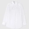 ERMANNO SCERVINO Oversized Cotton Muslin Shirt With Handmade Ribbon Floral Embroidery -Angelina Store D462K742JBN 10601 01