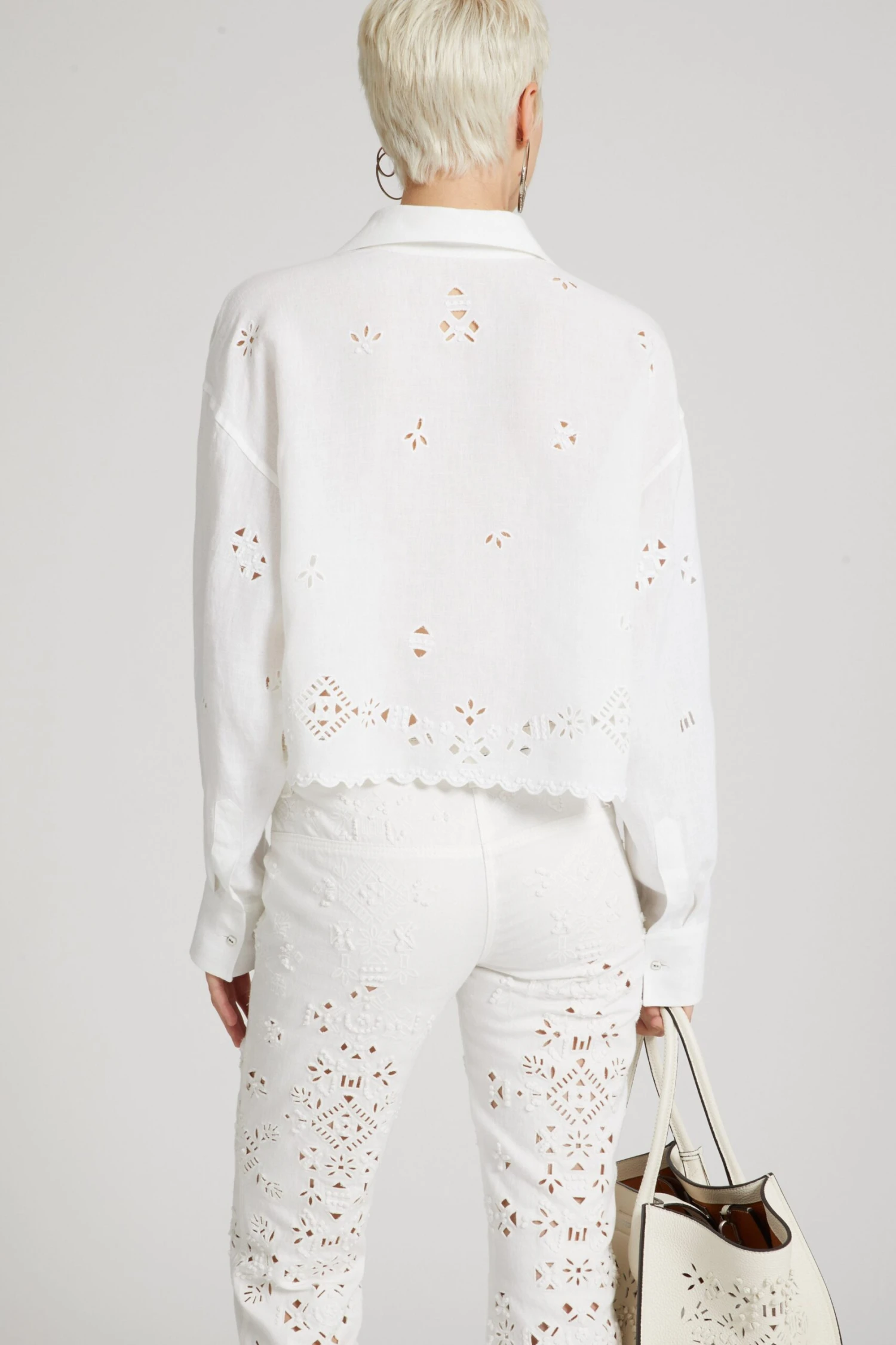 ERMANNO SCERVINO Cotton Muslin Crop Shirt With Geometric Cut-out 7 ERMANNO SCERVINO Cotton Muslin Crop Shirt With Geometric Cut-out - Image 5