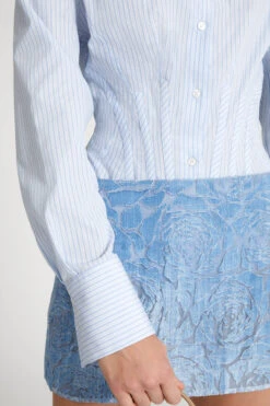 ERMANNO SCERVINO Cotton Bustier Shirt With Micro-stripes Pattern -Angelina Store D462K790BBT A3000 04 f7ed94d0 07c5 4faf a197 2f5950d530e9