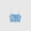 ERMANNO SCERVINO Short Top With Fine Straps And Valencienne Lace 2 ERMANNO SCERVINO Short Top With Fine Straps And Valencienne Lace -Angelina Store D462L303EMY S4217 01