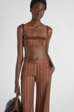 ERMANNO SCERVINO Pure Silk Deconstructed Bra With Pinstripe Print -Angelina Store D462L308ZIQ S4634 03 c99d827d f6c6 414e bc16 2fd9eee2936b