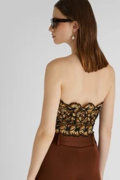 ERMANNO SCERVINO Structured Macrame Lace Bustier -Angelina Store D462L334YBK B4627 04