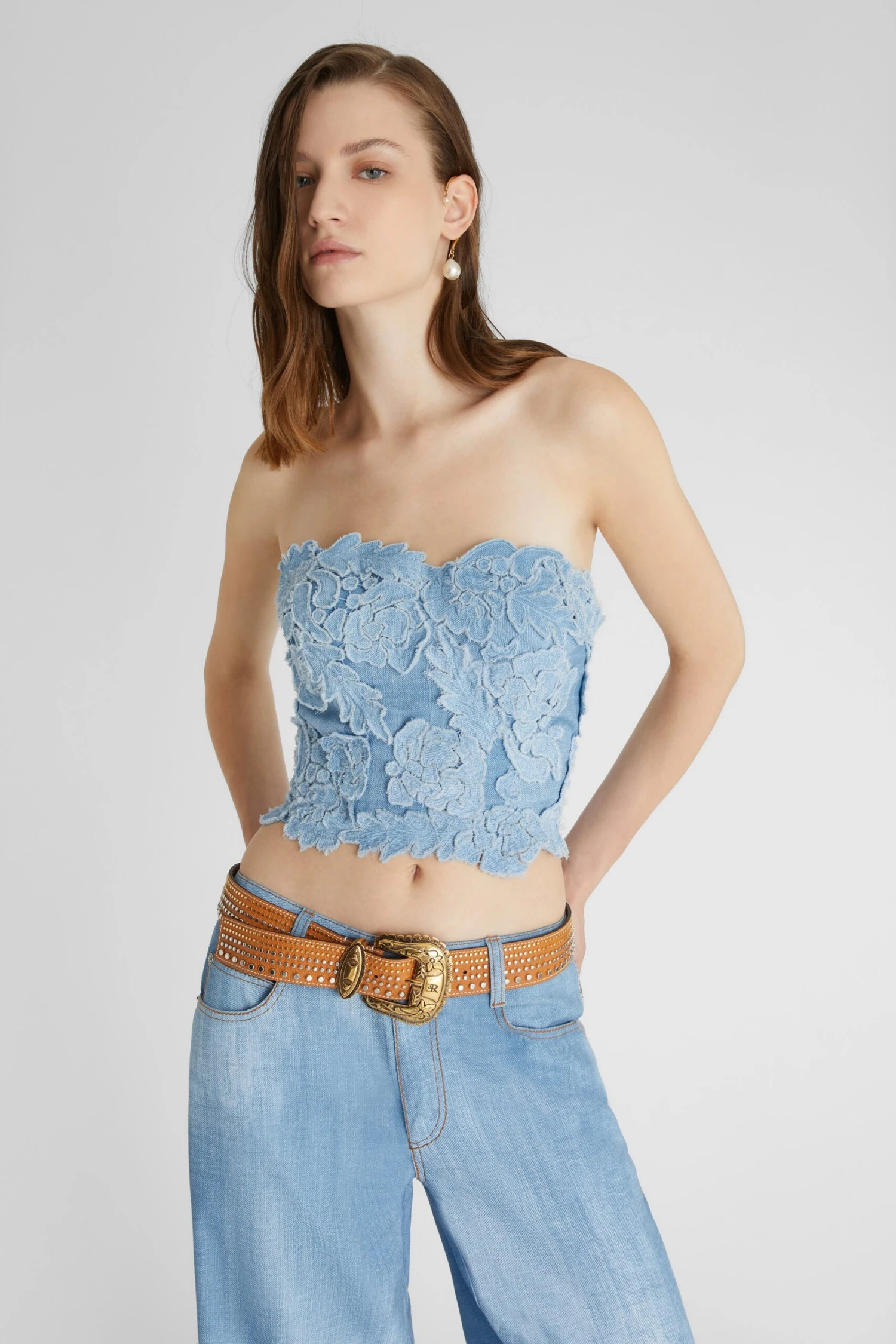 ERMANNO SCERVINO Structured Bustier With Handmade Appliques 4 ERMANNO SCERVINO Structured Bustier With Handmade Appliques - Image 2