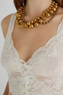 ERMANNO SCERVINO Short Top In Cotton Muslin With Valencienne Lace Details -Angelina Store D462L349JBN 10601 05 2234151c b43c 426f 9c59 9319d82c68de