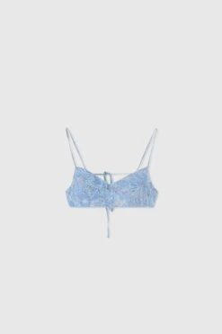 ERMANNO SCERVINO Destructured Denim-print Devore Bra