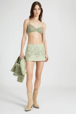 ERMANNO SCERVINO Deconstructed Toulle Bra With Micro Crystal Net -Angelina Store D462L718REIU D4625 05