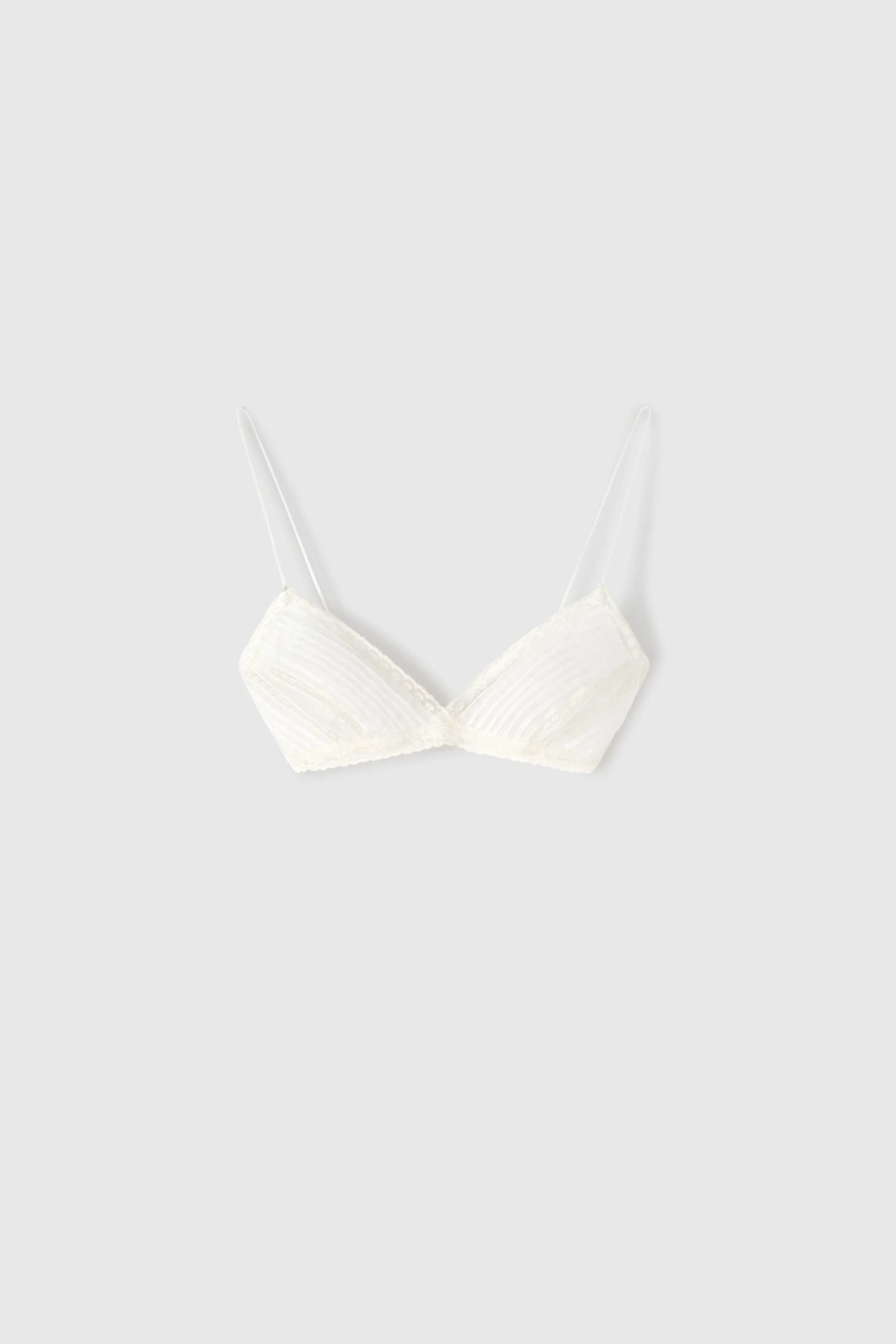 ERMANNO SCERVINO Cotton Muslin Deconstructed Bra With Pleated Details And Valencienne Lace 3 ERMANNO SCERVINO Cotton Muslin Deconstructed Bra With Pleated Details And Valencienne Lace