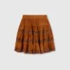 ERMANNO SCERVINO Knee-length Flared Skirt In Suede With Handmade Floral Embroidery -Angelina Store D462O314ZSU 71137 01