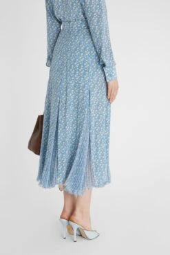 ERMANNO SCERVINO Pure Silk Midi Skirt With Floral Print And Pleated Underskirt -Angelina Store D462O340OYQ S4624 04 14c133be 01e9 49a9 b585 04e3a634db60