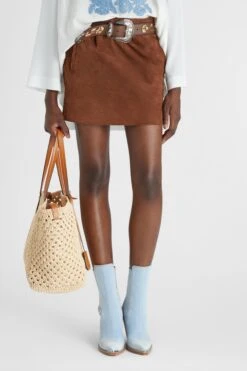 ERMANNO SCERVINO Suede Mini Skirt With Side Pockets -Angelina Store D462O348ZSU 91230 03