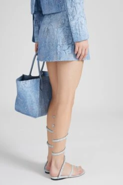 ERMANNO SCERVINO Denim Miniskirt With Devore Floral Pattern -Angelina Store D462O709QMV S4217 03 b186177e fbd1 4fe1 a3dd 03ab722182d4