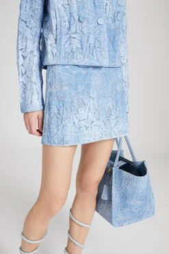 ERMANNO SCERVINO Denim Miniskirt With Devore Floral Pattern -Angelina Store D462O709QMV S4217 04 744f38a8 ea2e 4fdf a7b1 355dc9300b1c