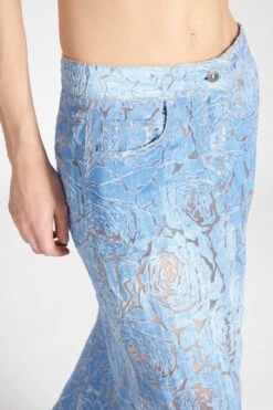 ERMANNO SCERVINO Long Denim Skirt With Devore Floral Motif -Angelina Store D462O714QMV S4217 05 c9c3e905 843d 40ae 9bba ab3760918eba