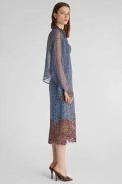 ERMANNO SCERVINO Pure Silk Crepe De Chine Dress With Micro Flower Print And Lace Applique On The Bottom 9 ERMANNO SCERVINO Pure Silk Crepe De Chine Dress With Micro Flower Print And Lace Applique On The Bottom -Angelina Store D462Q308OYQ S4623 03 d5a235cf cf02 4892 bf64 980b40209970