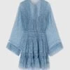 ERMANNO SCERVINO Short Silk Crepon Dress With Micro Flower Print And Valencienne Lace -Angelina Store D462Q349CSRQO S4624 01 fb2a3884 751f 4b4c bc8d 04066f634134