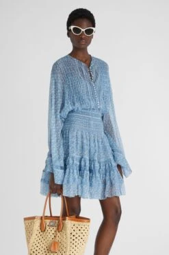 ERMANNO SCERVINO Short Silk Crepon Dress With Micro Flower Print And Valencienne Lace -Angelina Store D462Q349CSRQO S4624 03 26c23119 23de 4ca3 bc3f c3eb29bf8c1b