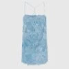 ERMANNO SCERVINO A-line Dress With Fine Shoulder Straps In Light Denim Print With Handmade And Hand-applied Denim Lace Details -Angelina Store D462Q350EMY S4217 01