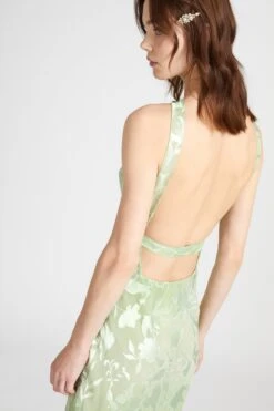 ERMANNO SCERVINO Denim Print Devore Long Dress With American Neckline -Angelina Store D462Q701YSH S4665 03