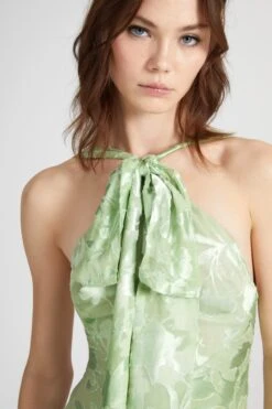 ERMANNO SCERVINO Denim Print Devore Long Dress With American Neckline -Angelina Store D462Q701YSH S4665 05