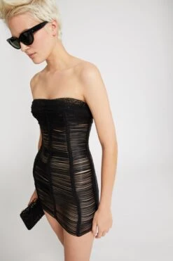 ERMANNO SCERVINO Short Silk Bustier Dress With Crystals And Made With Soutache Technique -Angelina Store D462Q717FDCTHKC 95708 03