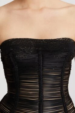 ERMANNO SCERVINO Short Silk Bustier Dress With Crystals And Made With Soutache Technique -Angelina Store D462Q717FDCTHKC 95708 04