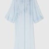 ERMANNO SCERVINO Long Pure Silk Kaftan With Handmade Three-dimensional Floral Embroidery -Angelina Store D462Q730CSQYE 34200 01 21a257e4 6600 45f0 9914 cde0d2b28b69
