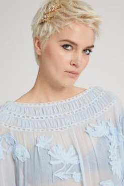 ERMANNO SCERVINO Long Pure Silk Kaftan With Handmade Three-dimensional Floral Embroidery -Angelina Store D462Q730CSQYE 34200 04