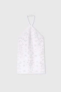 ERMANNO SCERVINO Short Flared Dress With Scalloped American Neckline And All Over Geometric Cut-out