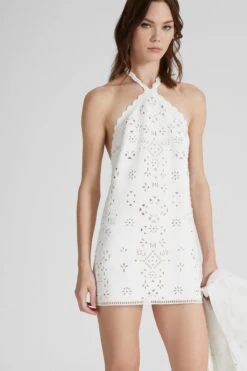 ERMANNO SCERVINO Short Flared Dress With Scalloped American Neckline And All Over Geometric Cut-out -Angelina Store D462Q741DIE 14800 05 24620f06 1651 487a bbfb 0165c5996279