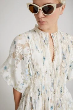 ERMANNO SCERVINO Soft Silk Blend Long Dress With Devore Technique And Micro Flower Print 9 ERMANNO SCERVINO Soft Silk Blend Long Dress With Devore Technique And Micro Flower Print -Angelina Store D462Q754UZF S4692 03