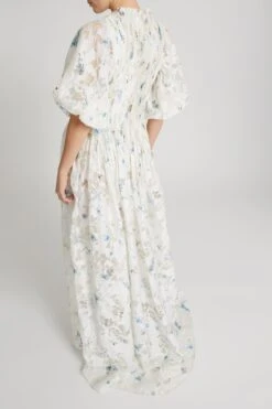 ERMANNO SCERVINO Soft Silk Blend Long Dress With Devore Technique And Micro Flower Print 11 ERMANNO SCERVINO Soft Silk Blend Long Dress With Devore Technique And Micro Flower Print -Angelina Store D462Q754UZF S4692 05