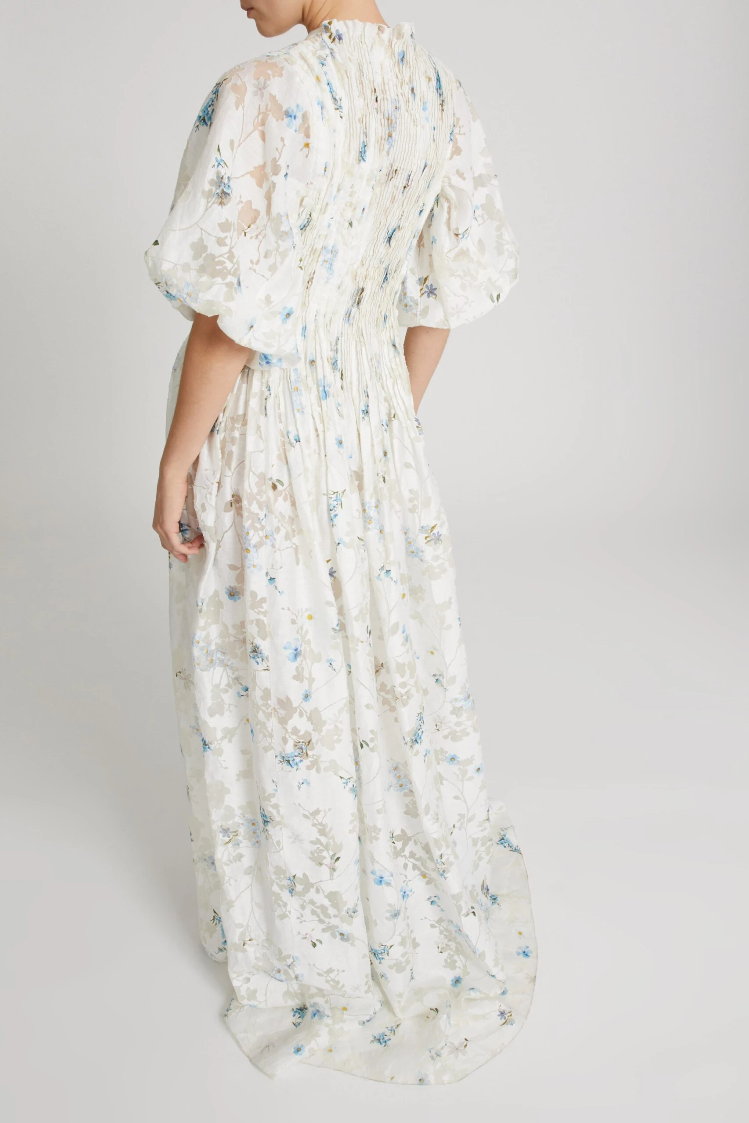 ERMANNO SCERVINO Soft Silk Blend Long Dress With Devore Technique And Micro Flower Print 7 ERMANNO SCERVINO Soft Silk Blend Long Dress With Devore Technique And Micro Flower Print - Image 5